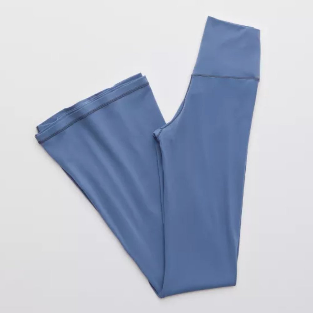 SOLD! aerie Real Me Crossover Flare Leggings - Marbled Blue